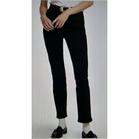 Current Elliott $168 The Soulmate Black High Rise Straight Jeans Women’s Size 23 - Picture 1 of 9